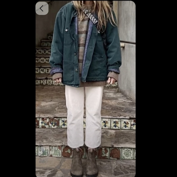 Carhartt Jackets & Blazers - Carhartt Vintage Y2k Blanket Lined Chore Coat CO2 Moss Green Hood Detroit USA